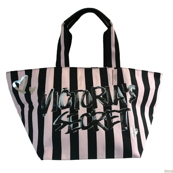 Victoria's Secret Bags Victorias Secret Large Stripe Weekender Tote